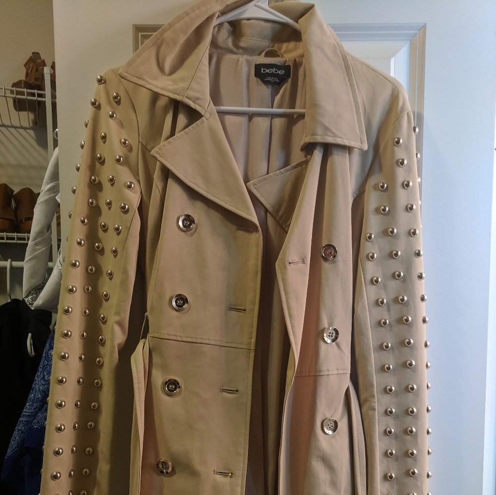Bebe Studded Trench Coat